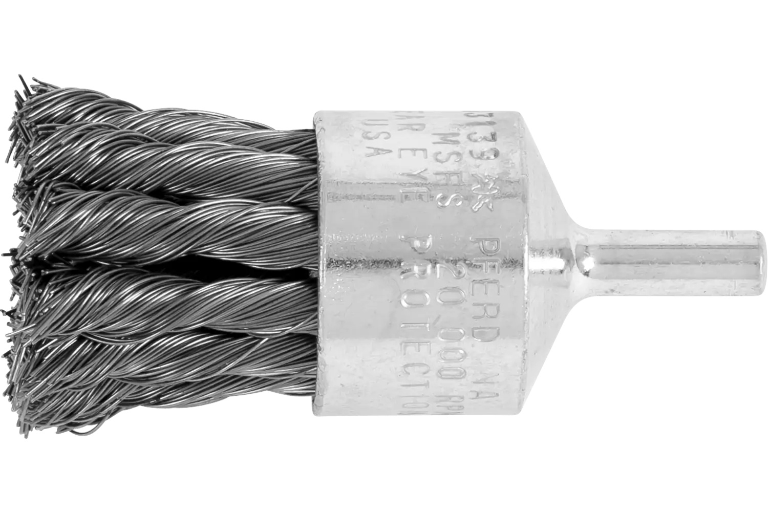 Picture of Pferd Knot Wire End Brush 1" Dia. Straight Cup .014 Carbon Steel 1/4" Shank